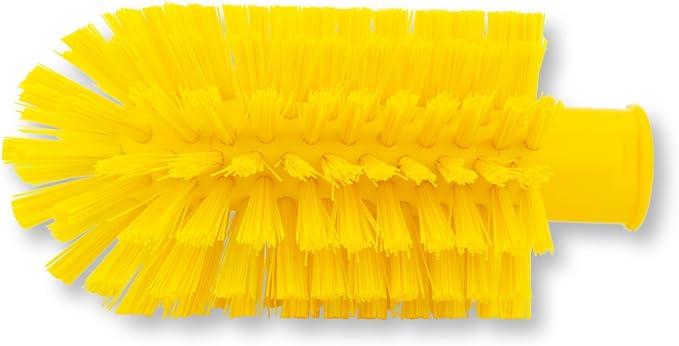 SPARTA Industrial Tank Brush Head Pipe Brush Head, Drain Brush with 3/4" Thread Hole (Handle Not Included) for Commercial Use, Plastic, 3 x 5.9 Inches, Yellow, (Pack of 6)