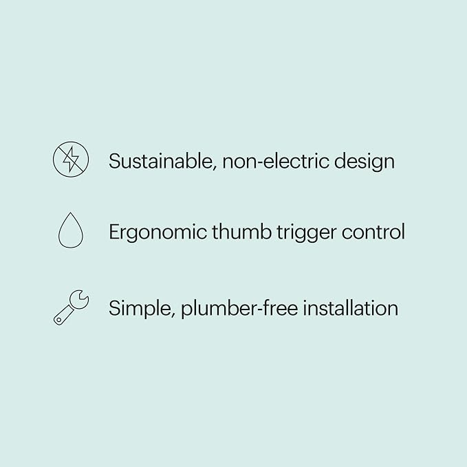 Brondell PS-91W PureSpa Essential Handheld Bidet Sprayer for Toilets, Includes Spiral Metal Hose and Holster, Ambient Temperature, White