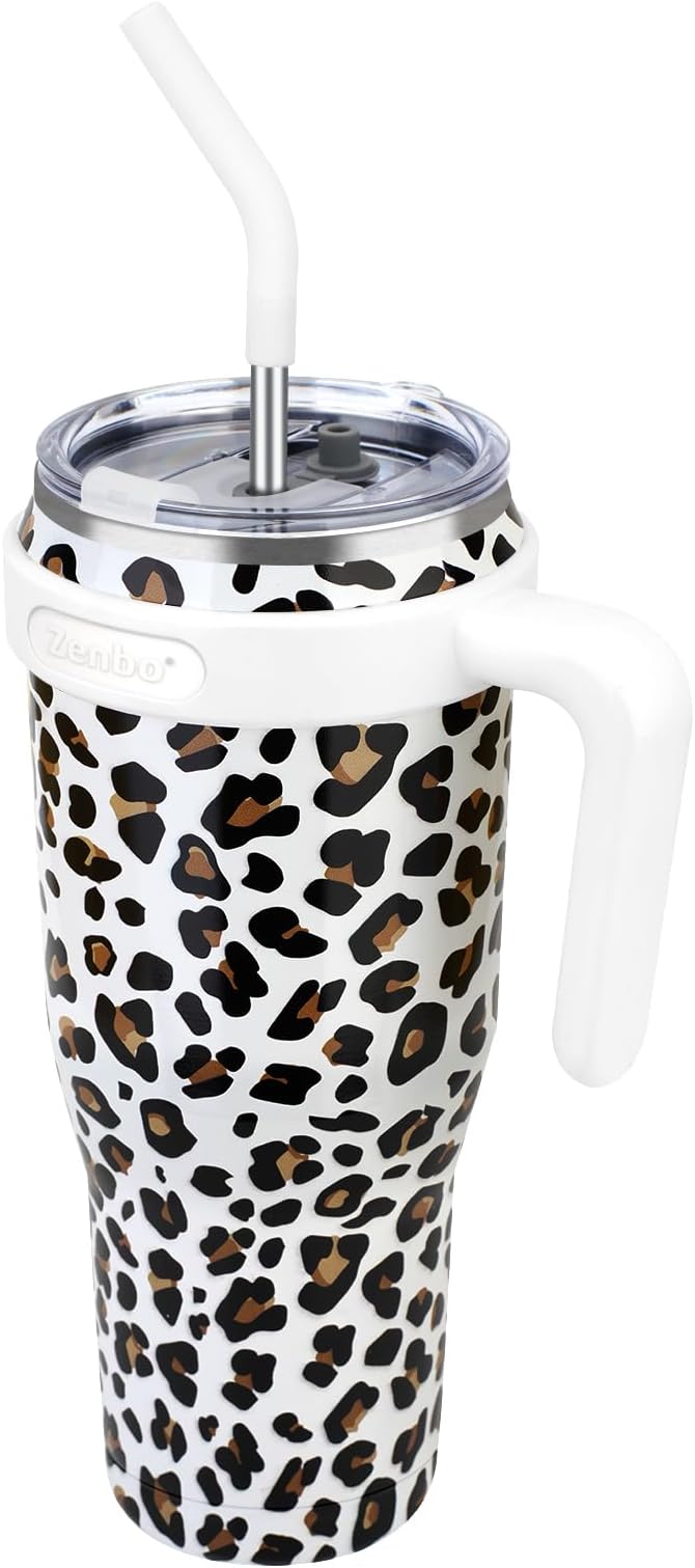 Zenbo 50 oz Mug Tumbler With Handle and Straw Lid | Stainless Steel Insulated Tumblers, Keeps Drinks Cold up to 34 Hours, Fit in Car Cup Holder, Dishwasher Safe,BPA Free