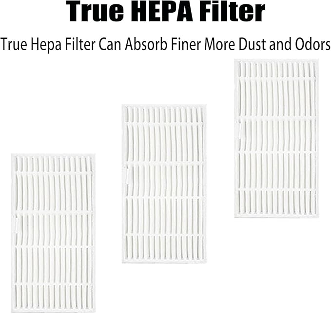Replacement Parts for Loorow AT800 / Giomre AT800 3-in-1 Robot Vacuum Accessories 4 Side Brush 3 HEPA Filter 3 Mop Pad 3 Dust Bags