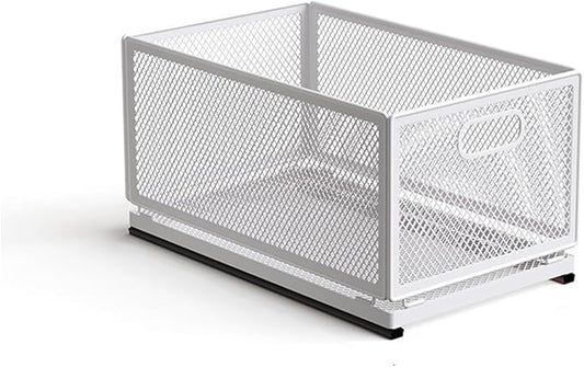 Pull Out Cabinet Organizer, Slide Out Drawers Fixed with Adhesive Nano Film, Pantry Shelves Sliding Drawer Storage Organization for Kitchen/Bathroom/Bedroom (15.7*9.4*8.3inch/40*24*21.2cm)