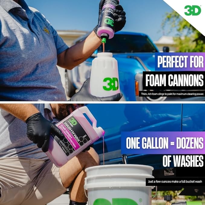 3D Bug Remover Wash N Wax – Complete Exterior Car Wash & Protection Kit – 16 oz Bug Remover + 1 Gallon Car Wash Soap
