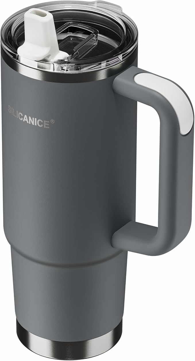 For Travel & Gym – Never Drink from a Moldy Lid Again: 30oz Hygienic Tumbler, 100% Leakproof Lid & Removable Foldable Spout. Reinforced Base, Fits Cup Holders- Gray