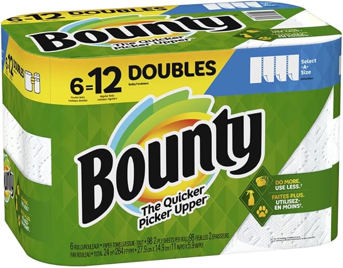 Bounty Select-A-Size Paper Towels, White, 6 Count
