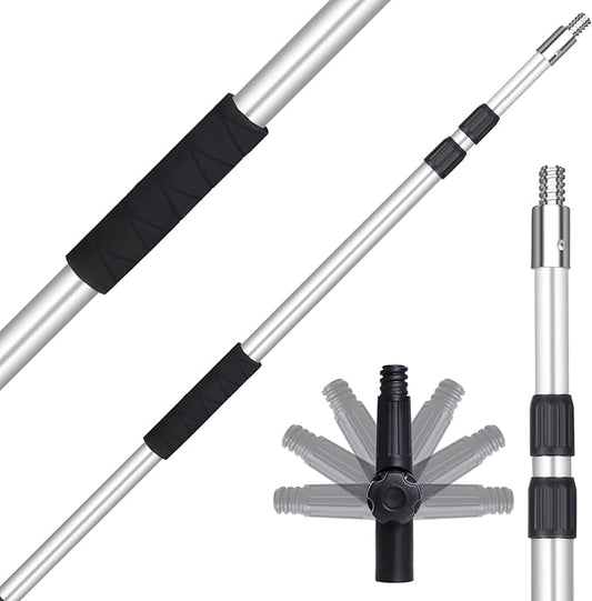 Lineslife Telescoping Pole, 3-8 FT Paint Roller Extension Pole, Multi-Purpose Sturdy Aluminum Alloy with Twist-Lock Design for Windows, Painting, Dusting and Cleaning