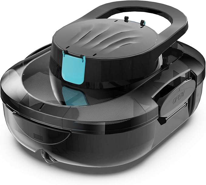 Automatic Robotic Pool Cleaner for Above Ground Pools, S1 Pro Cordless Pool Vacuum with Dual Motors, 120-Min Runtime, Large Debris Basket, Fast Charging and Auto Parking, Jet Black