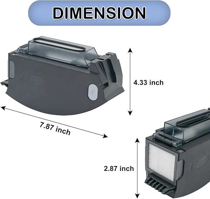 Dust bin Box Replacement for iRobot Roomba i3 i3+ i4 i4+ i6 i6+ i7 i7+ i8 i8+ E5 E6 E7 J7 Vacuum Cleaners Dust Bin Collector Parts with Automatic Dirt Disposal