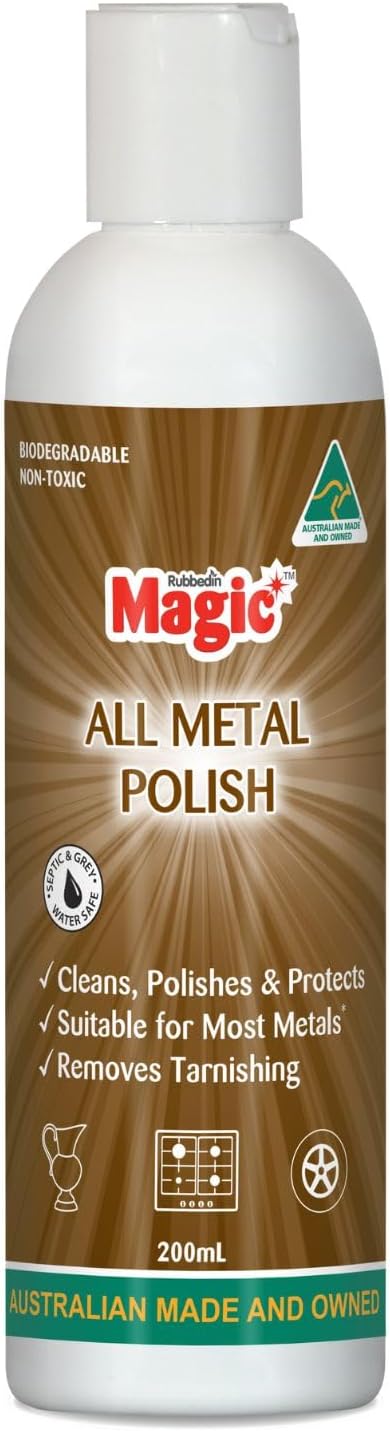 Magic All Metal Polish Removes Tarnish, Oxidation, Corrosion & Surface Rust, Leaving a Protective Coating, Ideal for Antiques, Jewelry and more 3 x 6.7floz