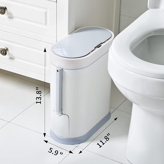 ELPHECO 2.5 Gallon Trash Can + 2.5 Gallon Trash Can with Toilet Brush