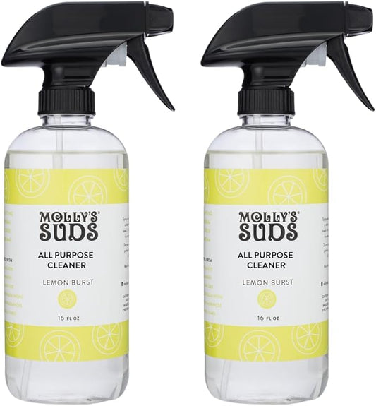 Molly's Suds All Purpose Cleaner | Multi Surface Household Spray (Powerful, Versatile) | Clean, Simple Ingredients | Lemon Burst, 16 oz (2 Pack)