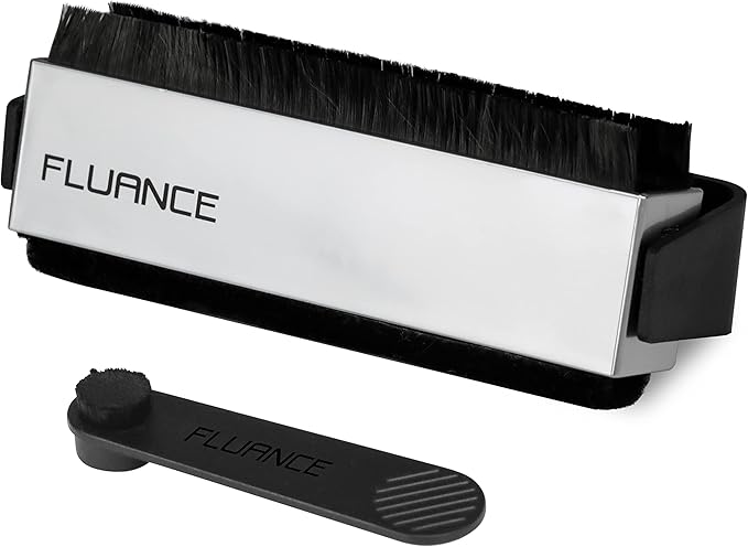Fluance Vinyl Record Accessory Kit with Record and Stylus Anti-Static Carbon Fiber Brushes and Record Weight (VB52RW02)