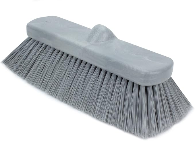 SPARTA 41278EC23 Flo-Thru Plastic Wall Scrub Brush, Equipment Brush With Soft Nylex Bristles For Industrial Kitchens, Hospitals, Commercial Cleaning, 4 Inches, Gray, (Pack of 12)
