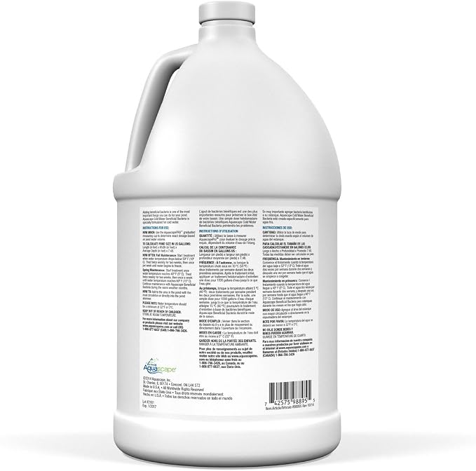 Aquascape 98895 Cold Water Treatment Beneficial Bacteria Liquid 4 LTR/1.1 Gallon for Pond Water Feature Waterfall