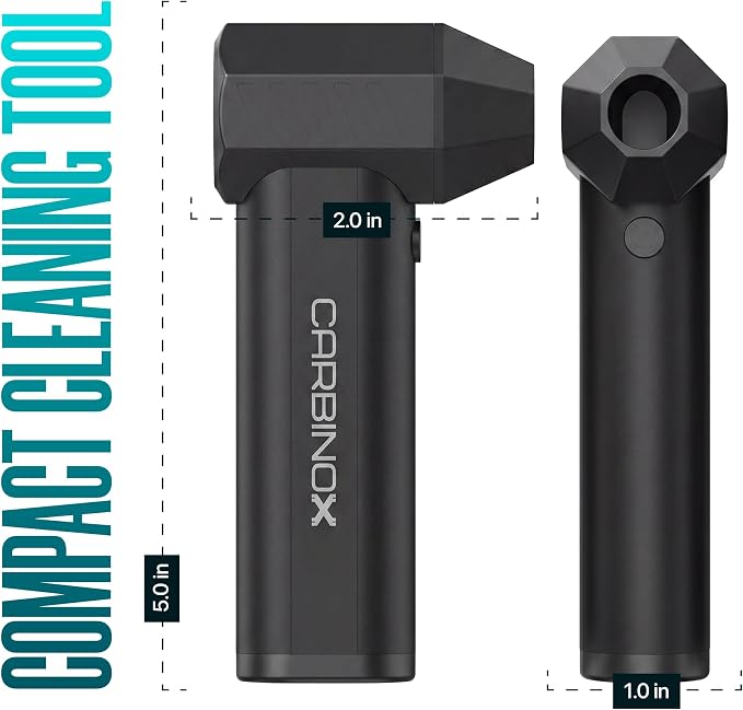 Carbinox Powerblast Electric Compressed Air Dusters for Cleaning - 3 Speed Adjustable Mini Blower with LED Light - 130000 RPM Power Snow Blower Cordless.