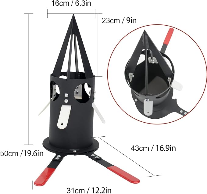 Big Bag Dispenser Bulk Bag Unloader – Heavy Duty Feed Unloader Tool for Animal Feed, Grain, Fertilizer – Rust-Resistant, Portable for Farm, Warehouse, Home Use (Black)