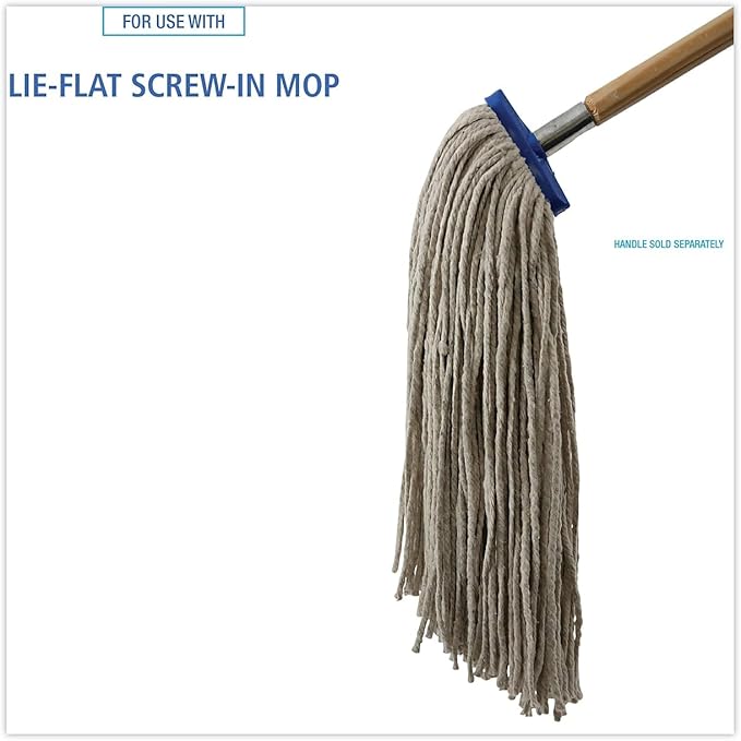 Boardwalk Mop Head, Lie-Flat Head, Cotton Fiber, 24 oz., White, 12/Carton