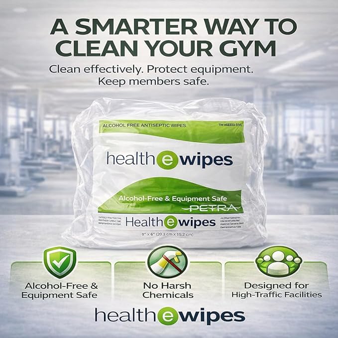 Gym Equipment Wipes – Antiseptic Gym Cleaning Wipes, 4000 Count (4 Rolls), Alcohol Free Bulk Sanitizing Fitness Wipes for Equipment, Gyms, Studios & Facilities | HealthEwipes