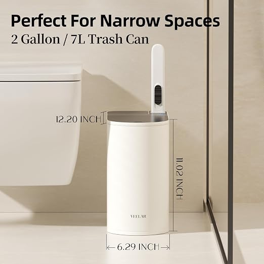 Motion Sensor Bathroom Trash Can and Toilet Brush Holder Set