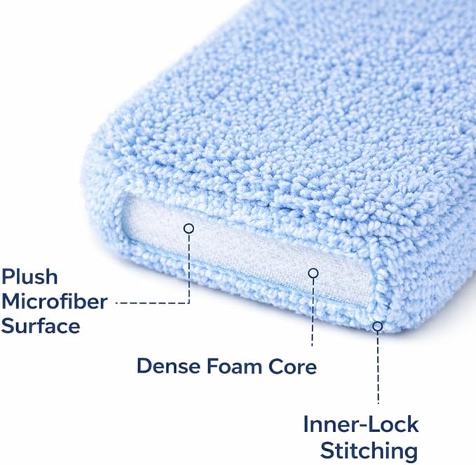 Microfiber Car Wax Applicator Pad, 5" x 3.75" x 1" – Reusable, Scratch-Safe Foam & Plush Microfiber, Washable Detailing Pads (48 Pack)