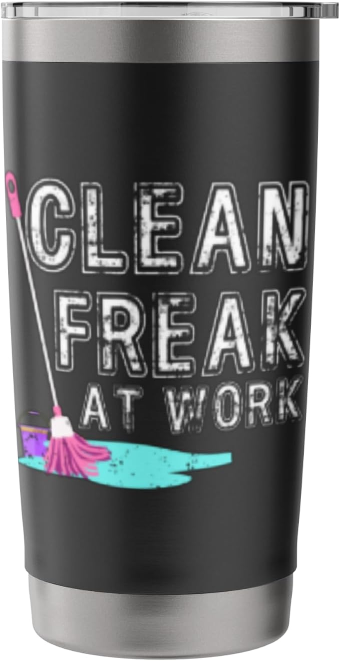 Clean Freak at Work Cleaning Stainless Steel Insulated Tumbler