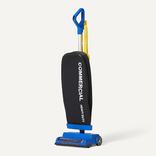 Amazon Basics Heavy Duty Upright Bagged Vacuum with Powerful Suction for Carpet and Bare Floors, Commercial-Grade