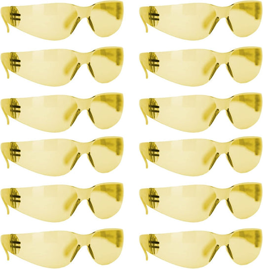 BISON LIFE Safety Glasses - Scratch Resistant Wrap Around Eyewear, Polycarbonate ANSI Z87.1 Impact Resistant Lens