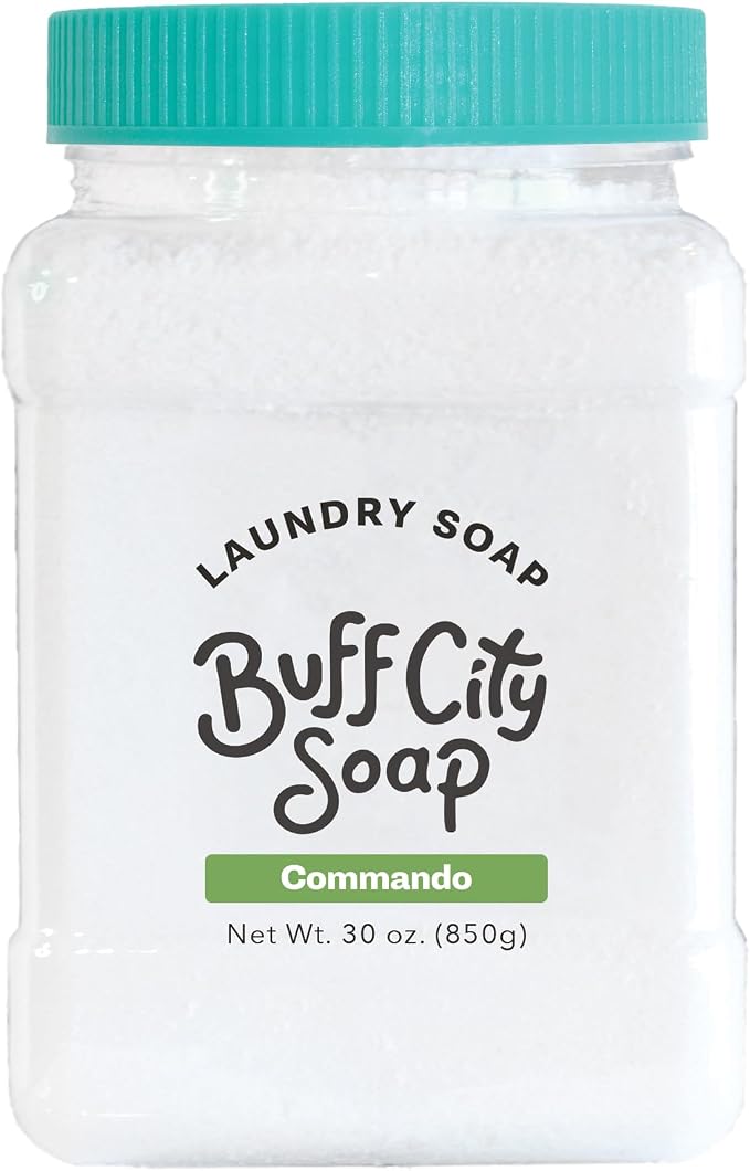 Buff City Soap - Plant Based Powder Laundry Soap - Made With 4 Simple Ingredients & No Harsh Chemicals - Vanilla, Lavender, Smoke, & Cedar Scented Laundry Detergent Powder - Commando