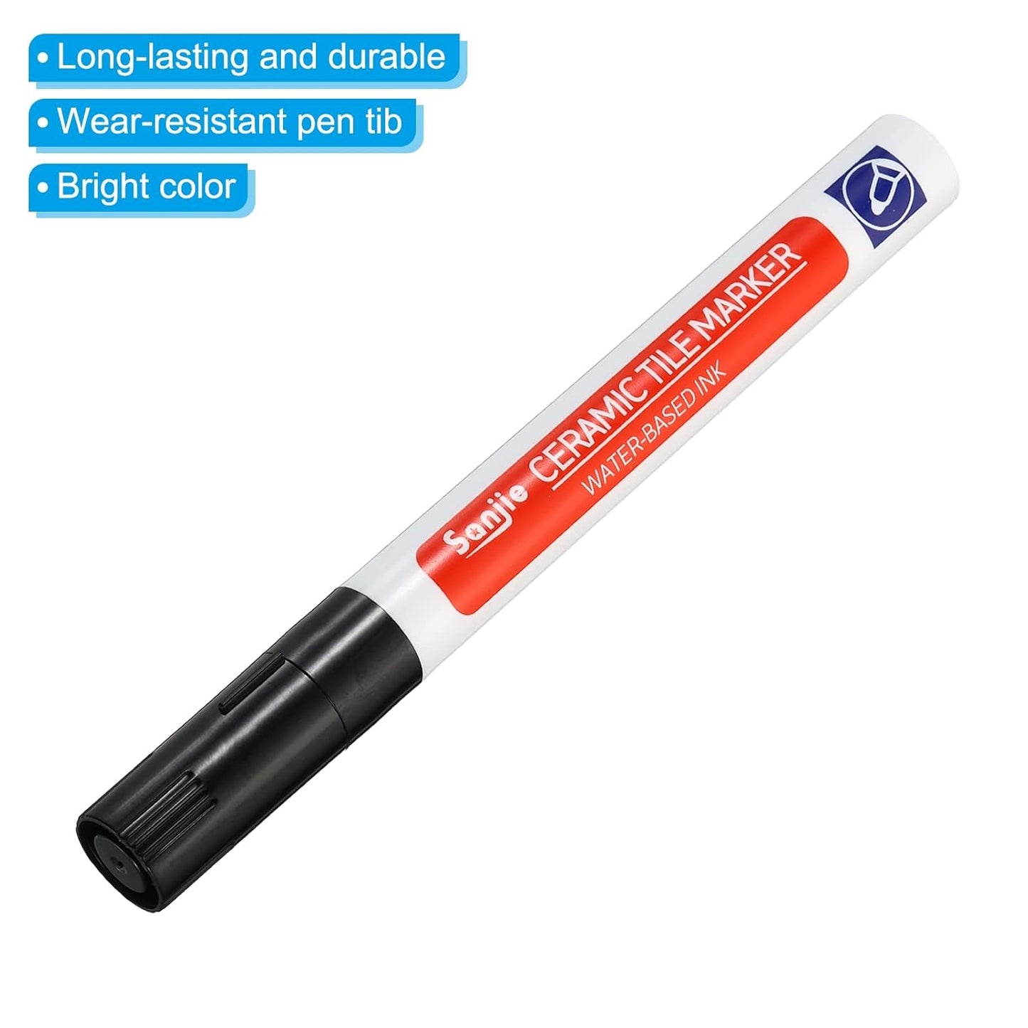 PATIKIL Grout Pen, 4 Pack Black Tile Marker Waterproof Grout Sealer Pen Tile Repair Pens Paint Pens for Wall Floor Bathroom Kitchen Refresh