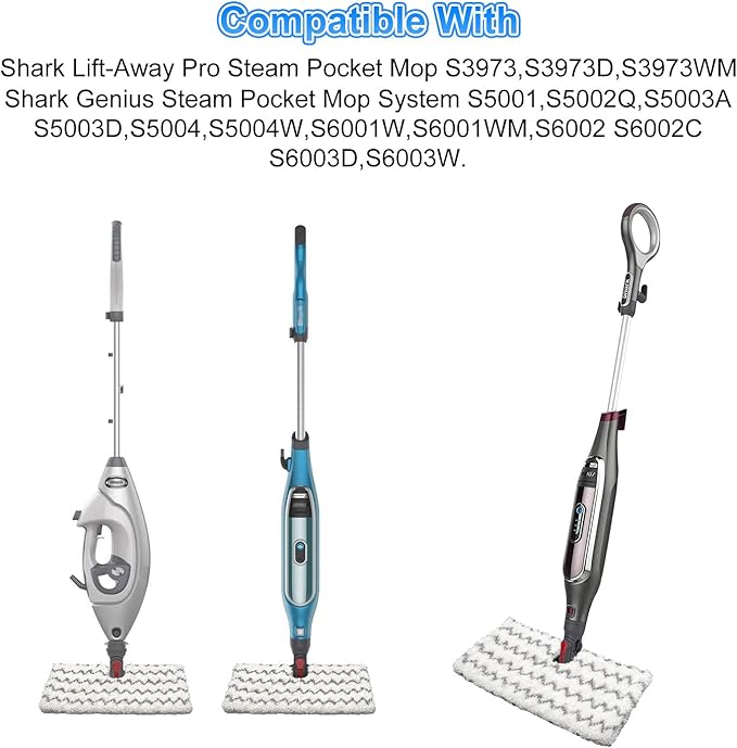 Shark Series Steam Mop Pads Replacment for Shark 3501 3973 S7000 Series Steam Pocket Mop and Shark Lift-Away Pro & Genius Pocket Steam Mop