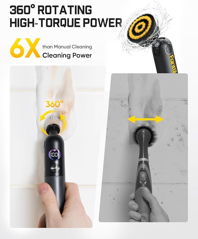 Fanttik Flip G10 Nano HomeCare Cordless Electric Spin Scrubber & 24 PCS Replacement Pads for Fanttik G9 Nano, Flip G10 Nano HomeCare & AutoCare Cordless Electric Spin Scrubber