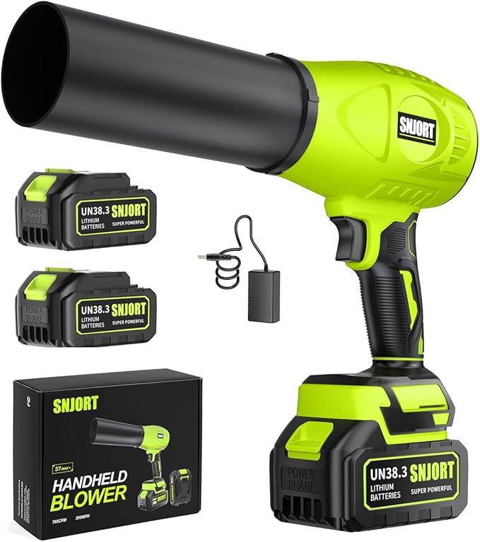 Leaf Blower Cordless with Battery and Charger, 980,000 RPM, Extended Nozzle, Lightweight Handheld,Blower for Patio Cleaning,Leaves and Dust,Birthday Gifts for Men Dad Husband（Mint Green）