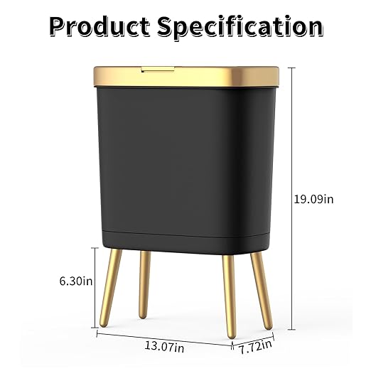Procade Automatic Motion Sensor Bathroom Trash Can with Lid, 3 Gallon Touchless Trash Bin, Smart Plastic Garbage Can Small Green Wastebasket for Toilet, Office, rv, Bedroom, Living Room