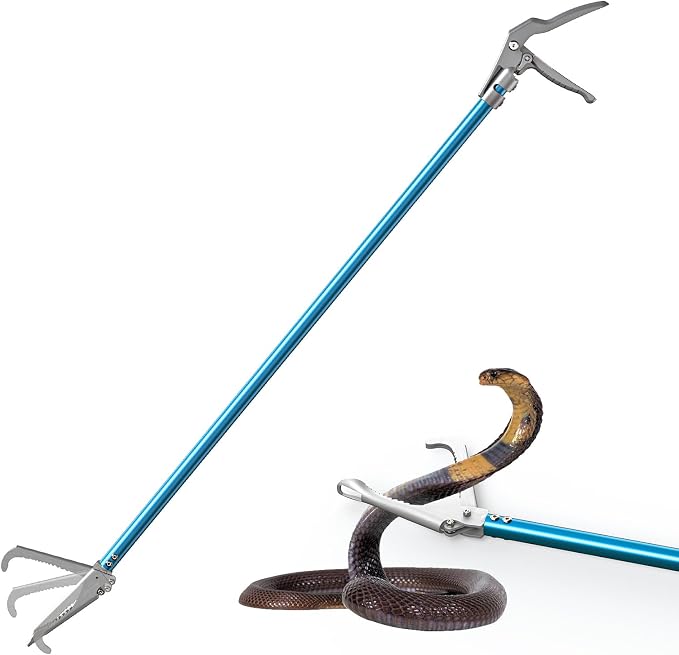 G2 47.2-inch Professional All-Aluminum Alloy Snake Tong Reptile Grabber Rattle Snake Catcher Wide Jaw Handling Tool with Lock（47.2inch