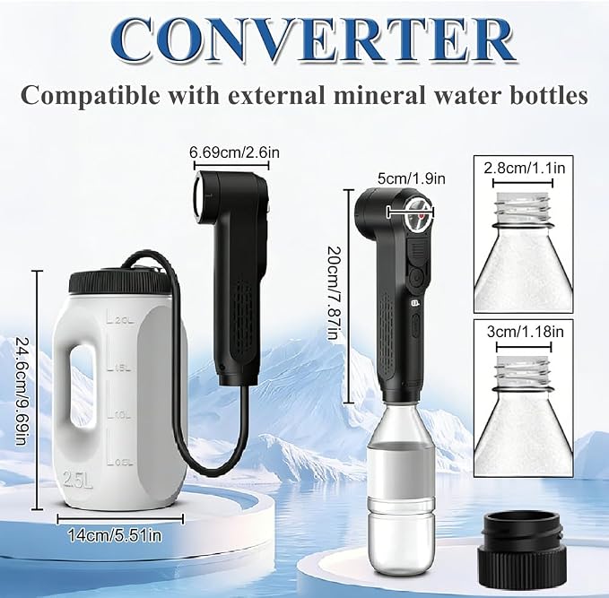 Portable Bidet for Travel,Electric Handheld Bidet Sprayer with 2.5L Peri Bottle & Adaptor,Dual Spray Modes,USB-C High Pressure Shower Toilet Butt Washer for Elderly Women Men Hygiene Camping Home