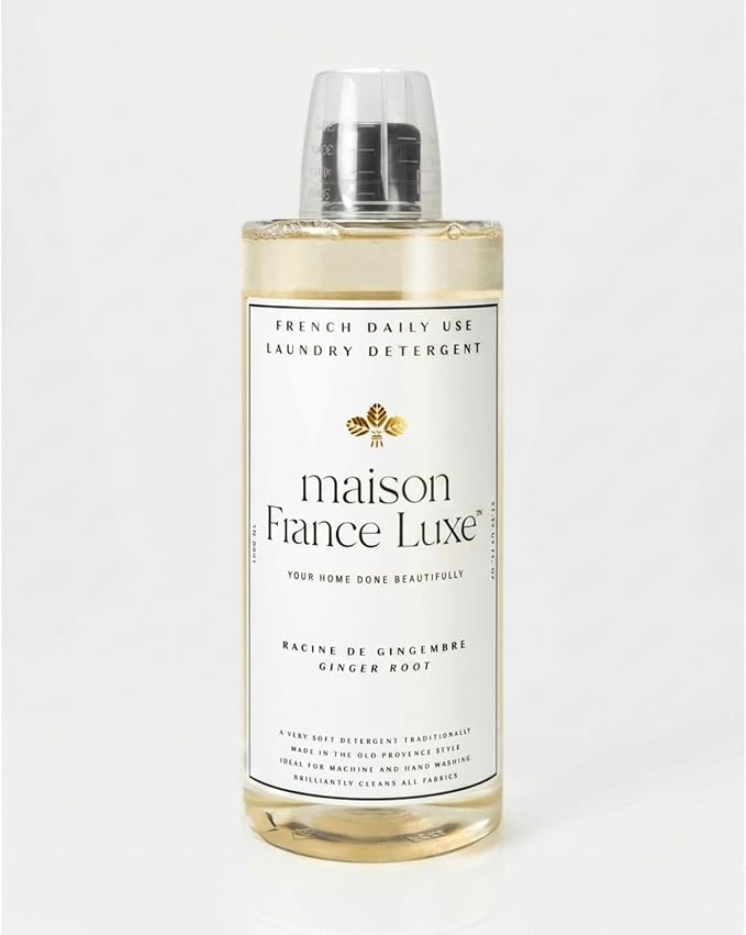 French Laundry Detergent, Plant Based Laundry Soap With Olive Oil and Coconut Oil for Machine or Hand Wash, Daily Use Formula for Colors and Whites, Ginger Root, 34 Fl Oz