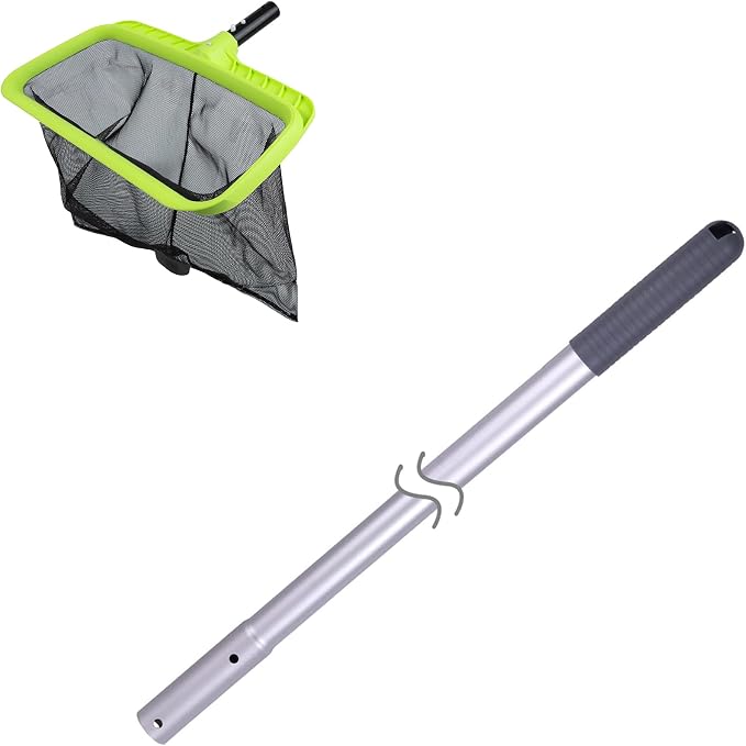 Sepetrel Reinforced Frame Pool Leaf Skimmer and 10.5 Foot Extension Pole
