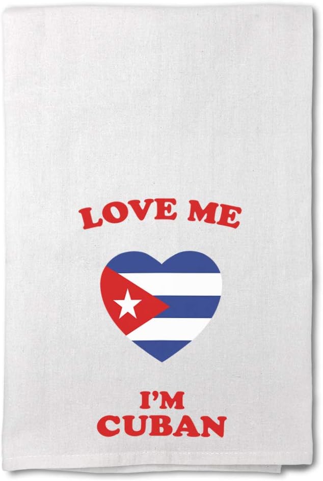 Custom Decor Flour Kitchen Towels Love Me I'm Cuban Countries Countries Love Me Cleaning Supplies Dish Towels Design Only
