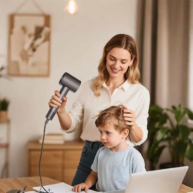 Professional Travel Hair Dryer, 110000RPM Brushless Motor Quiet 49dB, 200 Millon Negative Ion 0.83lbs Lightweight Blow Dryer, UL Certified Fast Drying with Magnetic Nozzle