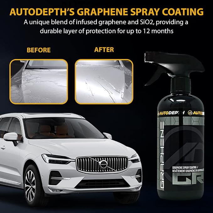 AutoDepth Graphene Ceramic Spray Coating, for Superior Protection & High Shine, Hydrophobic Car Coating Spray, for Car, Boat, Rv, Truck, Alloys, Lasts Upto 12 Months