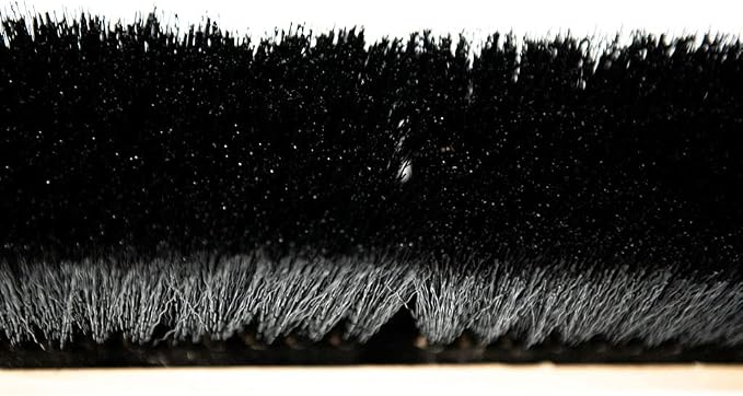 Black Indoor Push Broom Head – Heavy Duty Hardwood Block – Polypropylene Bristles – Deck Scrub Brush – Two Threaded Handle Holes for Better Assist (24")