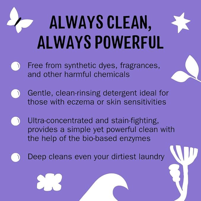 Molly's Suds Liquid Laundry Detergent | Clean Laundry Detergent Soap for Sensitive Skin | 2x Concentrated, High Efficiency (HE) | Lavender - 100 Loads