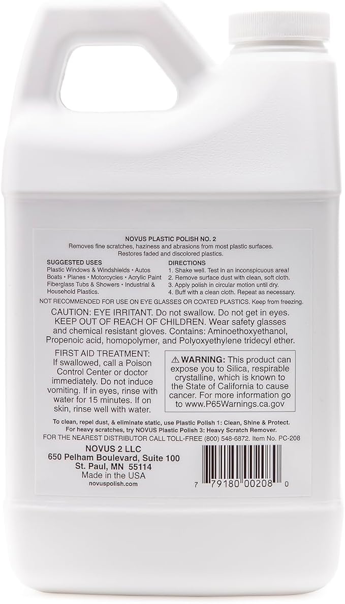 Novus Sample Packets #1 + #2 + #3 Plastic Scratch Remover Set | Includes 2 Fine Scratch Remover 64 oz. Bottle & Disposable Polish Wipes (6ct)