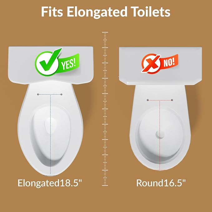 Left Hand Bidet Toilet Seat Non-Electric,Fits Elongated Toilets - Soft Close Lid,Quick-Release for Easy Cleaning - Dual Nozzle System with Self Cleaning,Adjustable Water Pressure