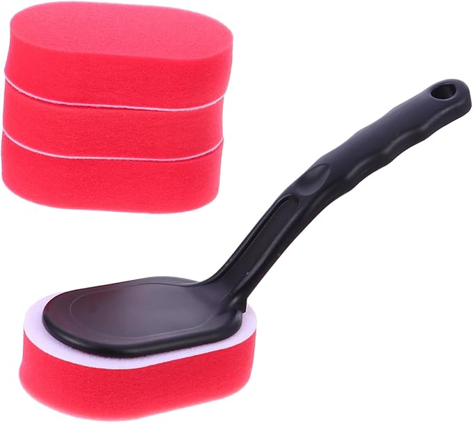Healifty 5pcs Car Wash Brush Tire Shine Applicator Car Waxing Tool Natural Sponge for Cleaning and Polishing