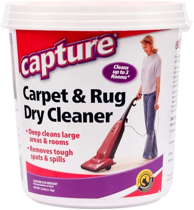 Capture Carpet & Rug Dry Cleaner (2.5lb) Pet Stain & Odor Neutralizer (32 oz), Pet Stain Remover for Carpet, Rug, Couch, Car & Upholstery - Bundle
