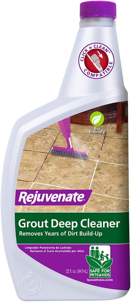 Rejuvenate Scrub Free Soap Scum Remover – 24 Ounce & Grout Deep Cleaner - Cleaning Formula Instantly Removes Years of Dirt Build-Up 32 Fl Oz (Pack of 1)