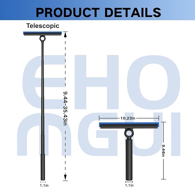 Telescoping Squeegee for Shower and Microfiber Dusters for Cleaning Kit