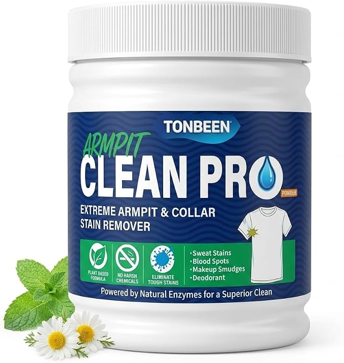 Oxygen Laundry Powder, Sweat & Deodorant Armpit Stain Remover for Clothes, Hyper Concentrated & Suitable for Multi-Stain, Yellow Oil Spot Tough Stain Build Up Remover - Gentle On Fabrics