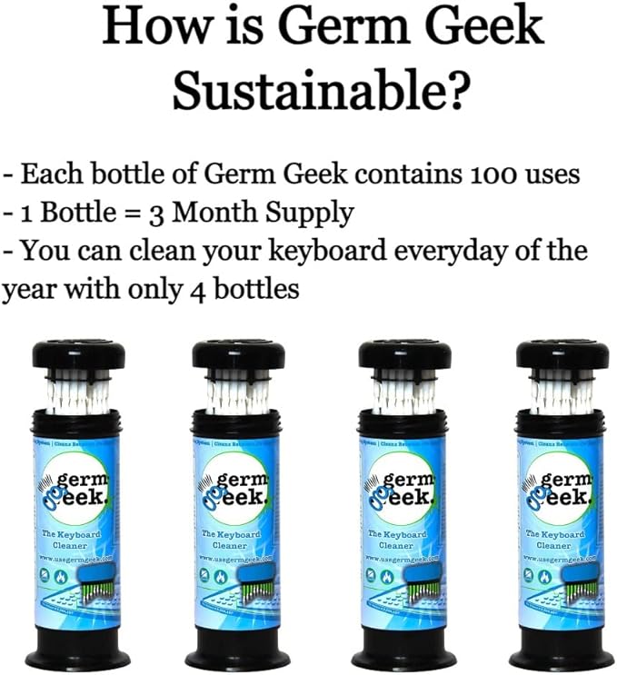 Germ Geek Keyboard Cleaning Brush Set - Multi-Purpose Electronics Cleaner for Laptop, Phone & AirPods - USA Made Premium Cleaning Kit - Universal Computer Cleaning Tool - Refill