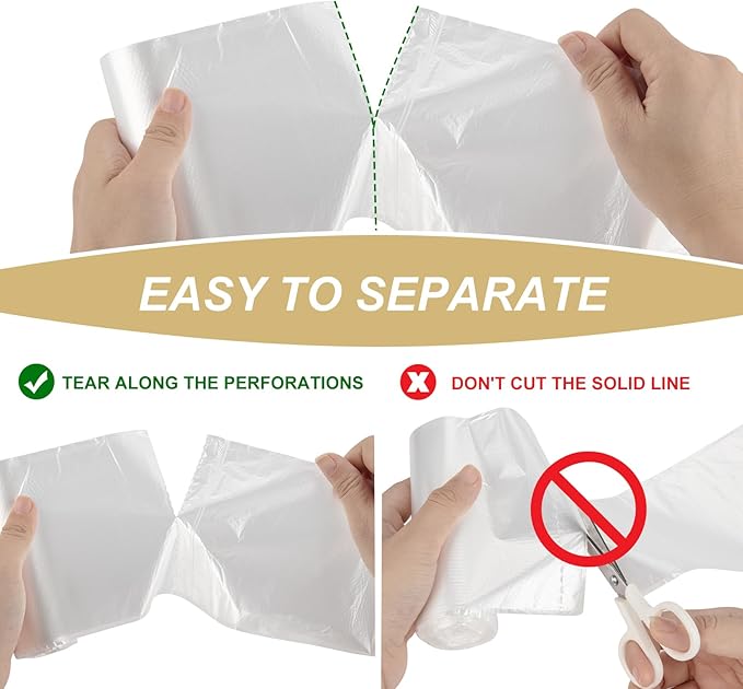 Magesh 8-10 Gallon Trash Bag Strong, Leakage-Free, Medium Garbage Bags Unscented Thick for Bathroom, Office, Kitchen Medium Trash Can, 60L, 105 Bags, Clear
